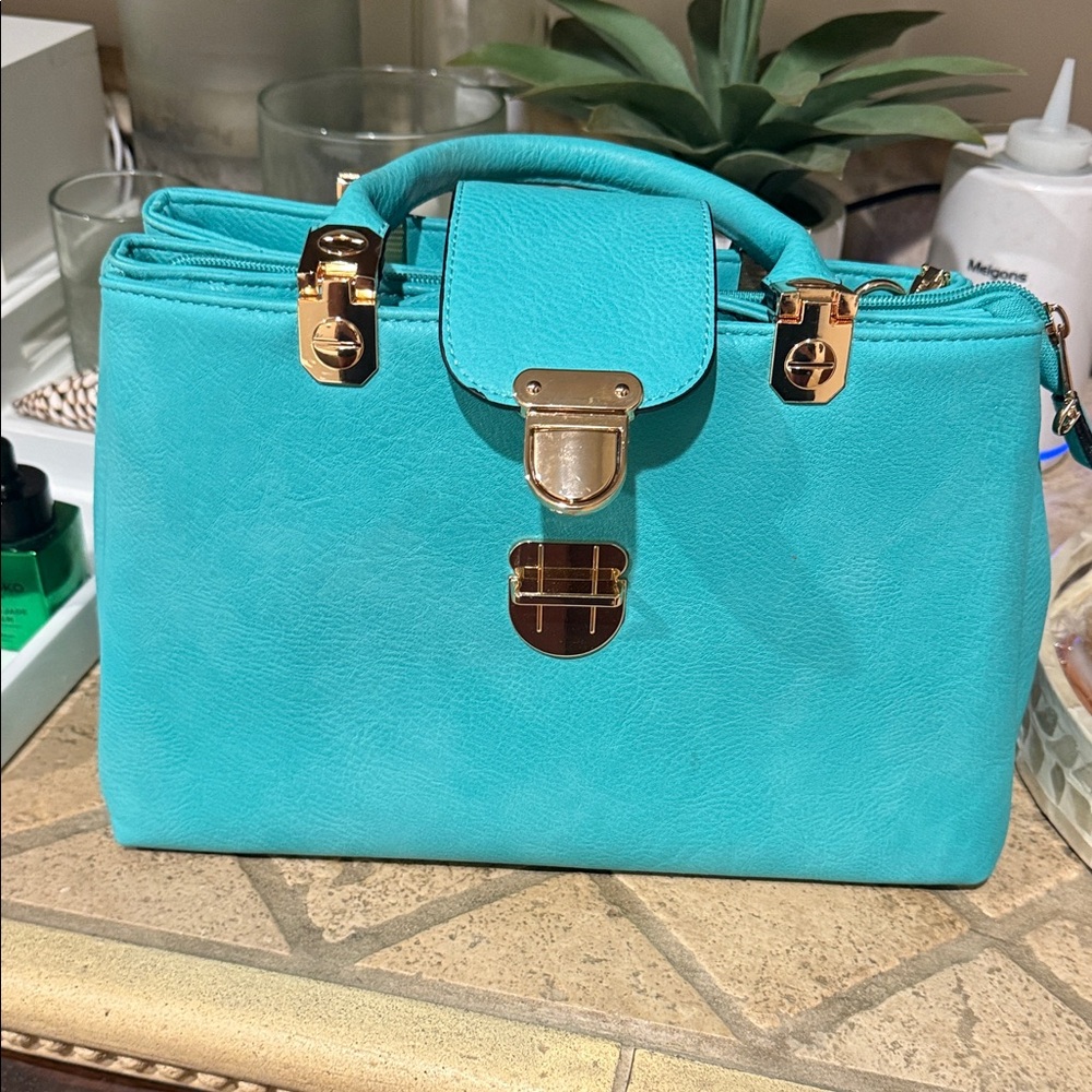 Chic Turquoise Satchel Bag